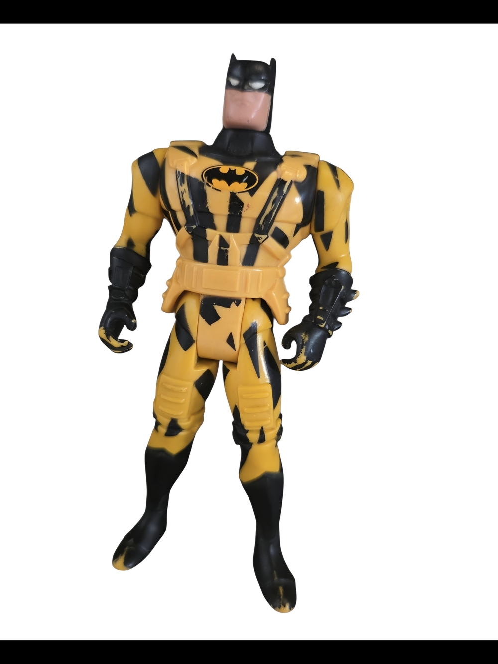 Batman action figure with yellow and black bat logo #batman #superhero. Used has